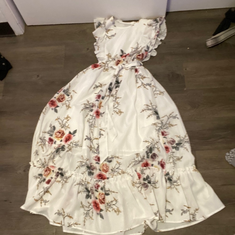 White floral dress